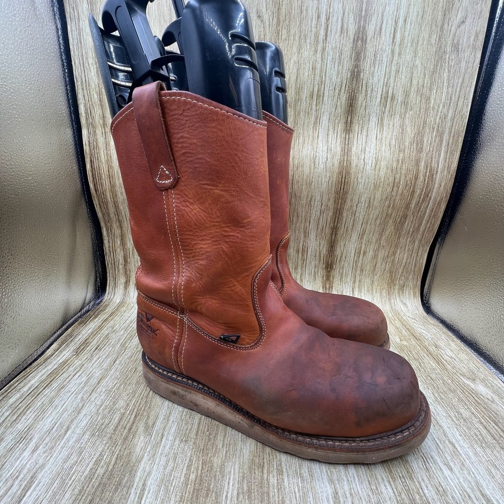 Thorogood American Heritage Wellington Boots Mens 10.5 Brown Steel Toe 804-4205